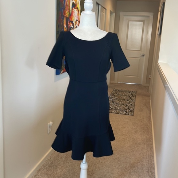 Anthropologie Marcelline Flounced Sheath Black Dress - Picture 6 of 13